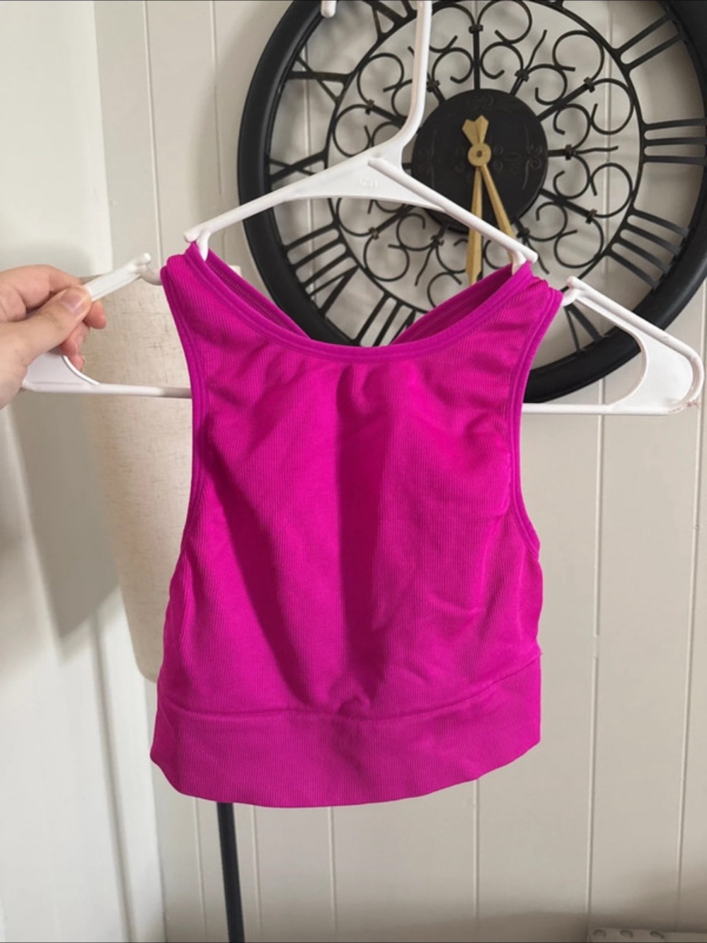 Victoria's Secret PINK Seamless Ribbed Crossback Sports Bra Pink